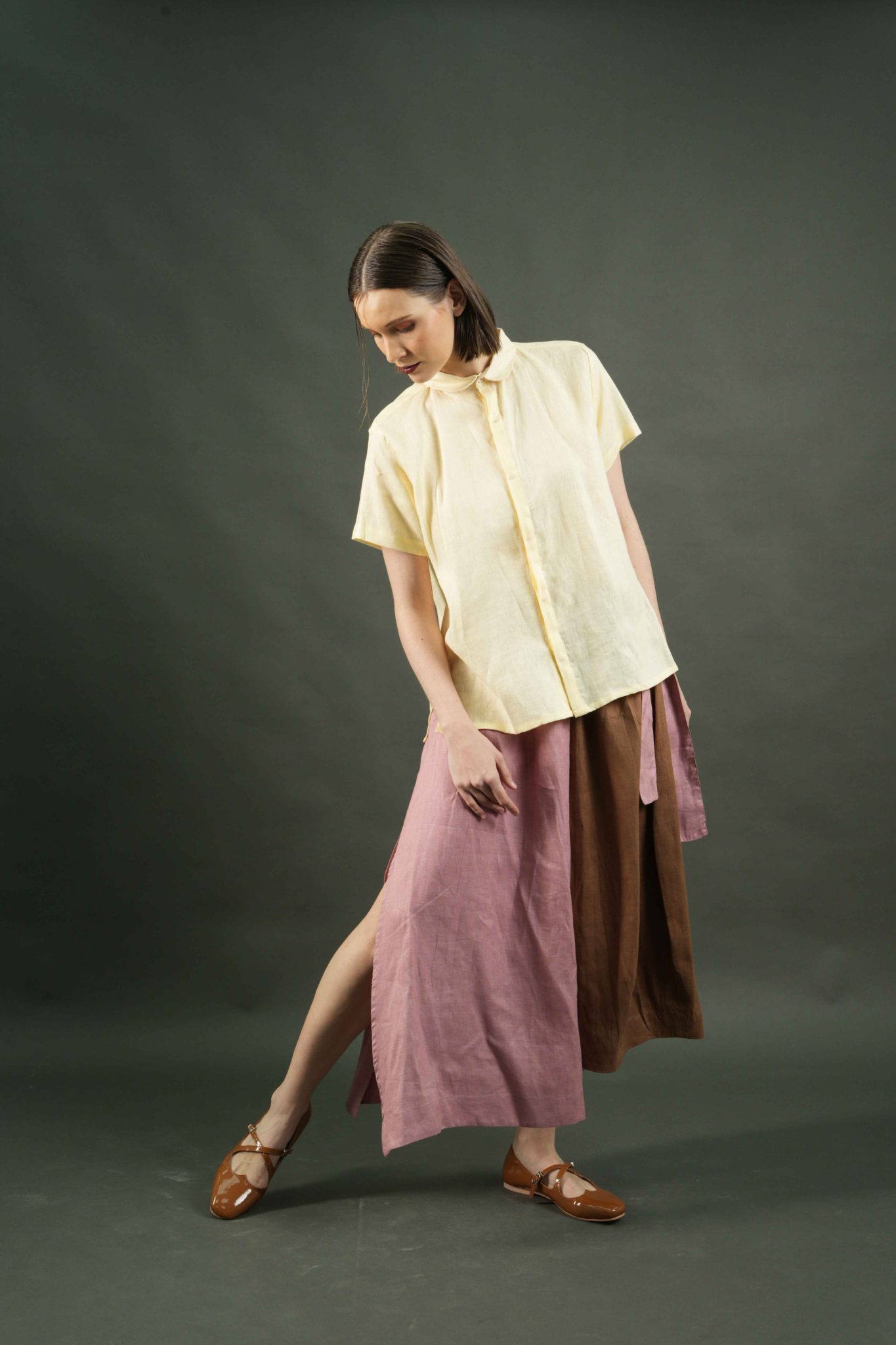 OSAKA SKIRT IN BROWN PINK_11zon